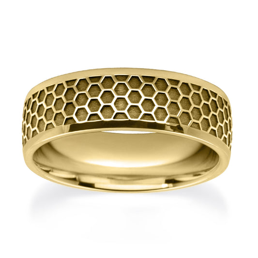 Honeycomb Patterned Wedding Ring Honeycomb Patterned Wedding Ring