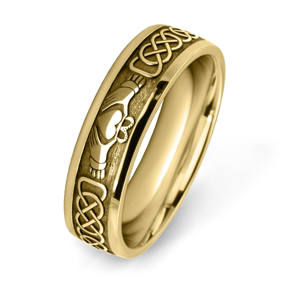 Celtic Claddagh Patterned Wedding Ring