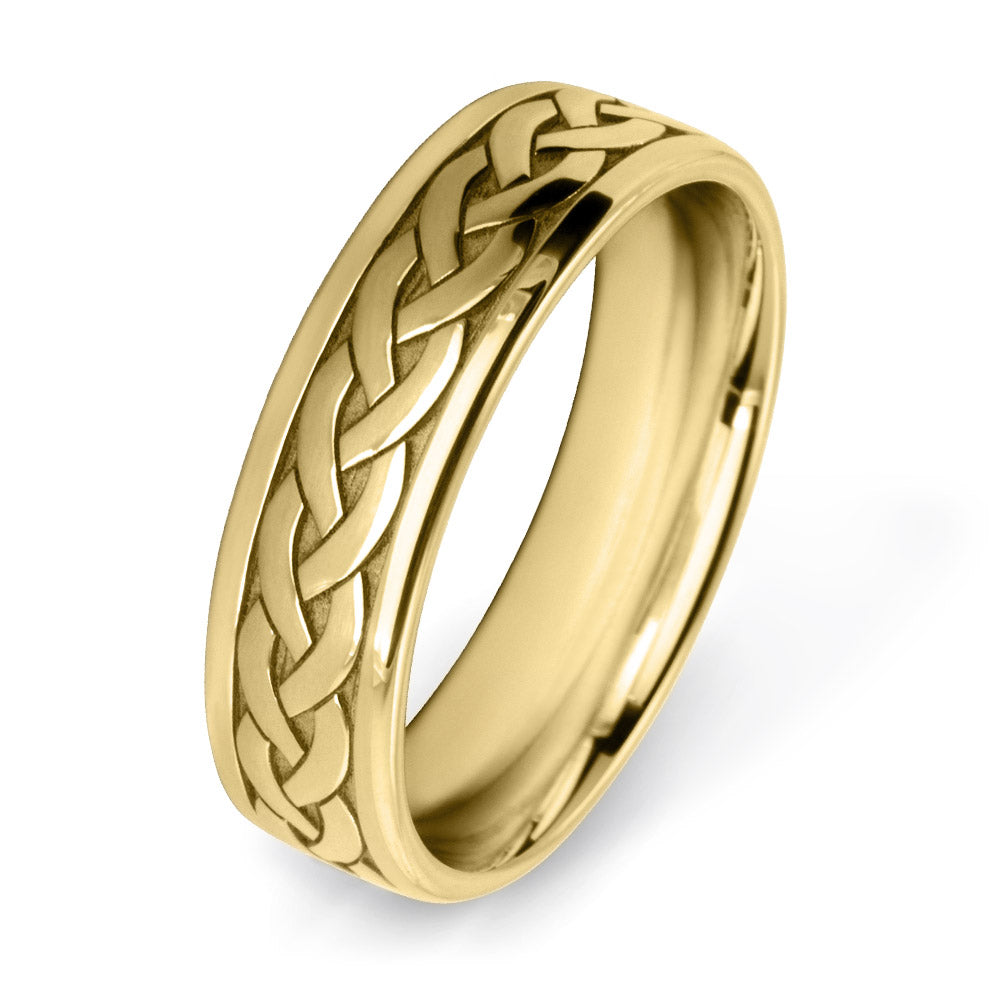 Woven Ribbon Patterned Wedding Ring