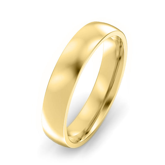 4mm Classic Court Medium Weight Wedding Ring Yellow Gold