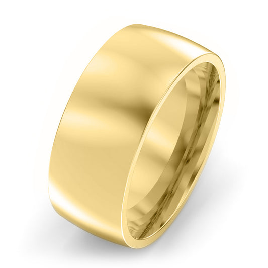 8mm Classic Court Medium Weight Wedding Ring Yellow Gold