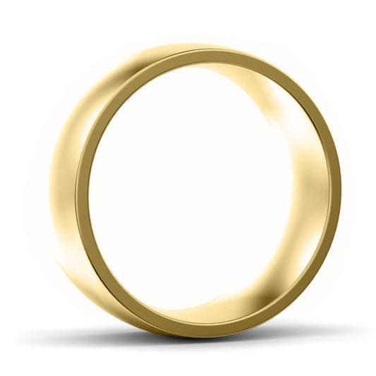 8mm Classic Court Medium Weight Wedding Ring Yellow Gold