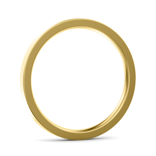 2mm Flat Court Heavy Weight Wedding Ring Yellow Gold
