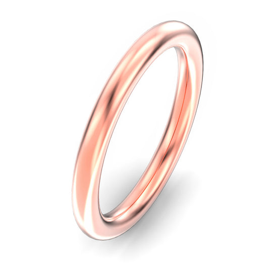 2.5mm Halo Shape Wedding Ring Rose Gold