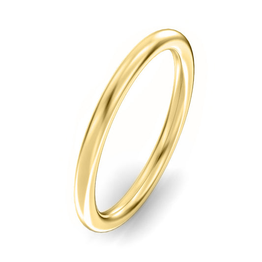 2mm Halo Shape Wedding Ring Yellow Gold