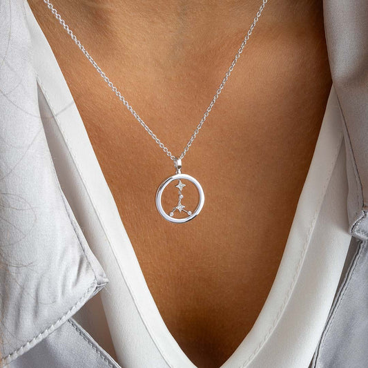 Celeste Constellation Cancer Necklace White Gold