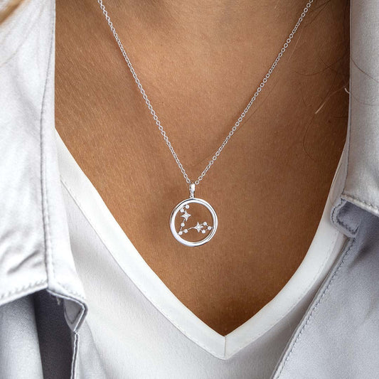 Celeste Constellation Pisces Necklace White Gold