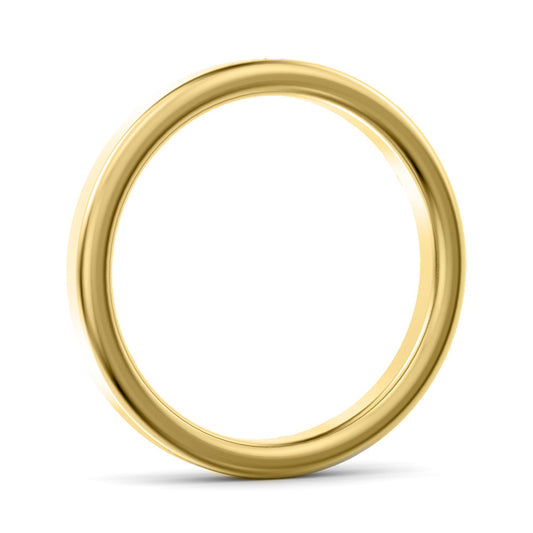 3mm Modern Court Medium Weight Wedding Ring Yellow Gold