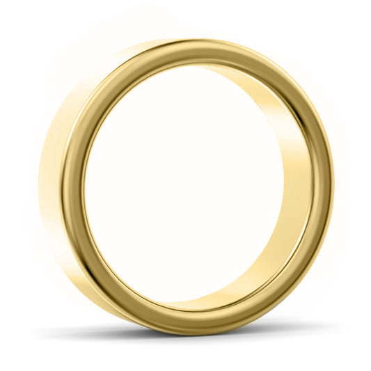 6mm Modern Court Medium Weight Wedding Ring Yellow Gold