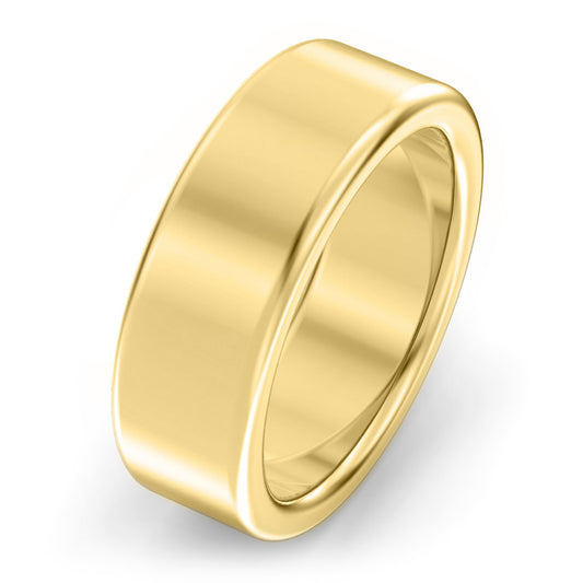 7mm Modern Court Medium Weight Wedding Ring Yellow Gold