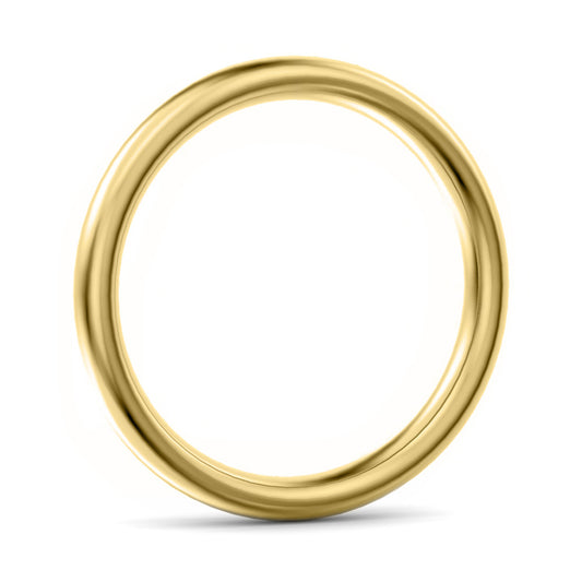 3mm Oval Court Heavy Weight Wedding Ring Yellow Gold