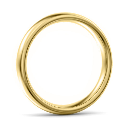 4mm Oval Court Heavy Weight Wedding Ring Yellow Gold