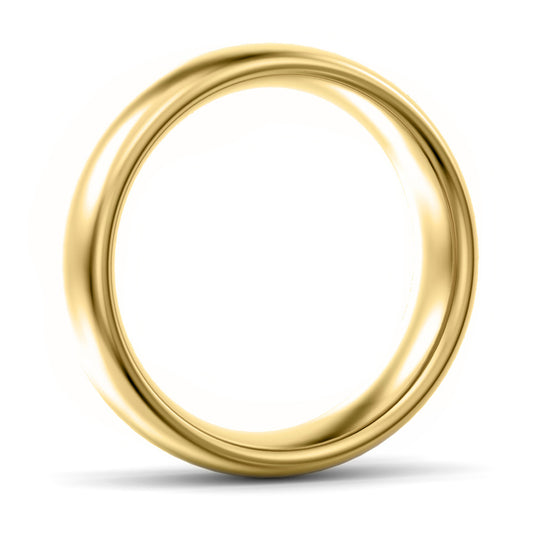 6mm Oval Court Heavy Weight Wedding Ring Yellow Gold