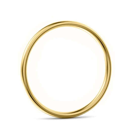 2mm Oval Court Light Weight Wedding Ring Yellow Gold