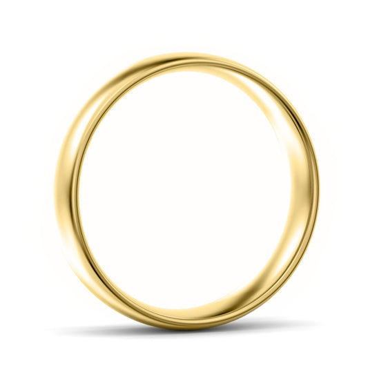 5mm Oval Court Light Weight Wedding Ring Yellow Gold
