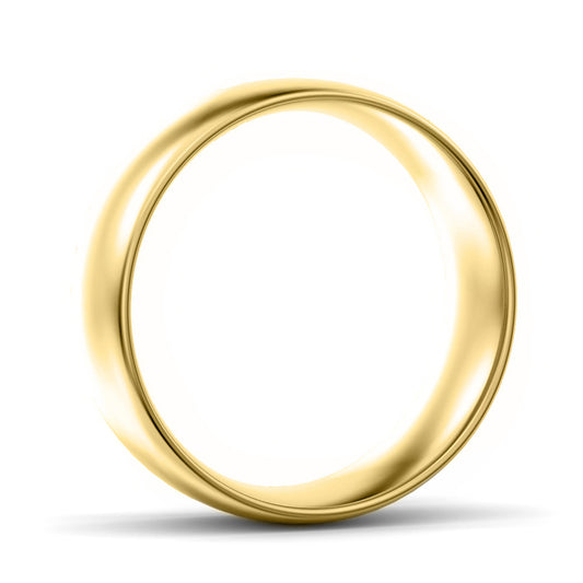 7mm Oval Court Light Weight Wedding Ring Yellow Gold