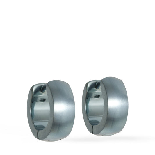 Titanium D Shape Hoop Earrings Sky Blue